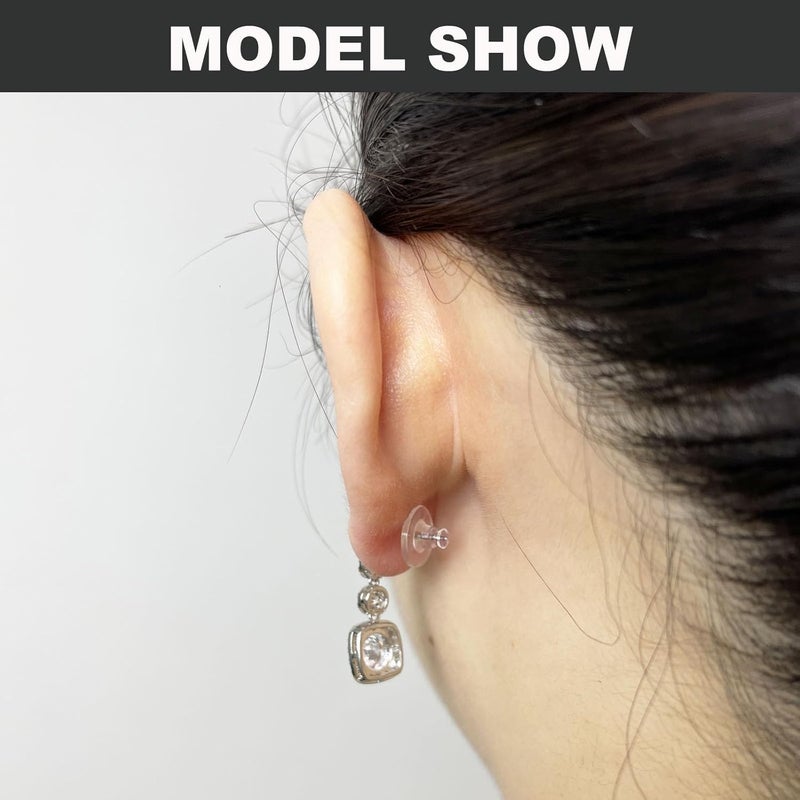 Formulen 6 Styles Silicone Earring Backs, 600 Clear Soft Hypoallergenic Plastic Rubber Earring Backs Clutch Stoppers Kits for Fish Hook Hoops - Image 5
